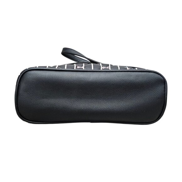 Betsey Johnson Quilted Embroidered Bows Dome Black and Pink Crossbody Bag - Picture 8 of 10